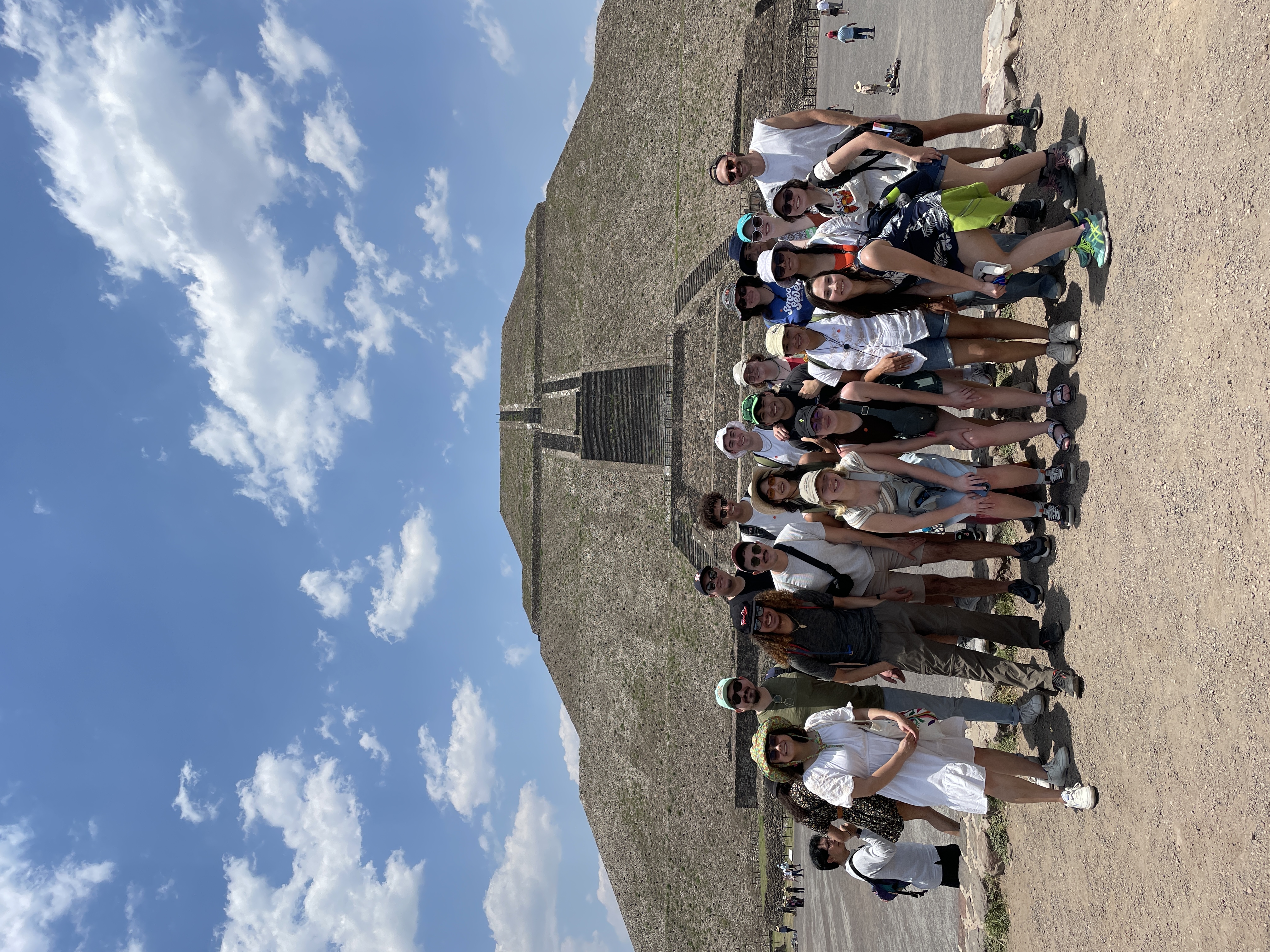 CDMX group in front of Mayan pyramid