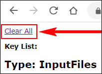 Clear All link