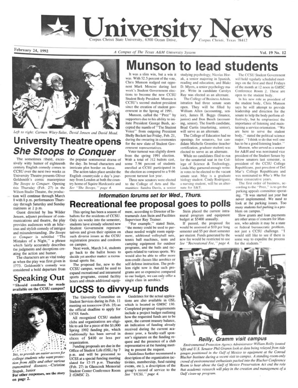 A photocopy of the physical university newspaper dated February 24, 1992