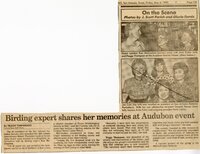 Article features photo of Kay McCracken with Jean Evans and Peggy Thompson on upper right hand side of the page. McCracken's body faces the camera with her head turned to the side to address Jean Evans. Peggy Thompson smiles. 