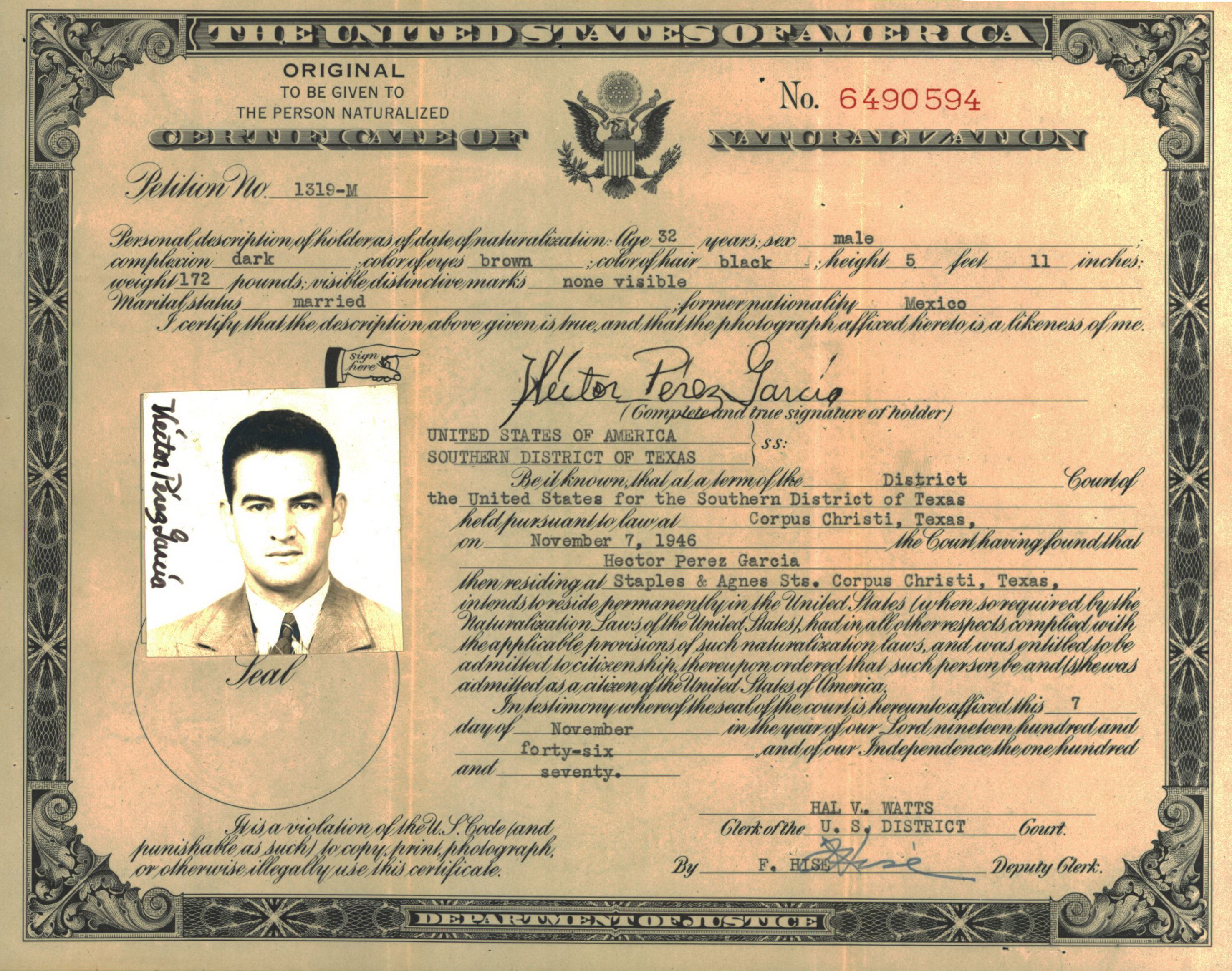 certificate of naturalization usa
