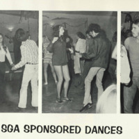 Three photos of students dancing. 