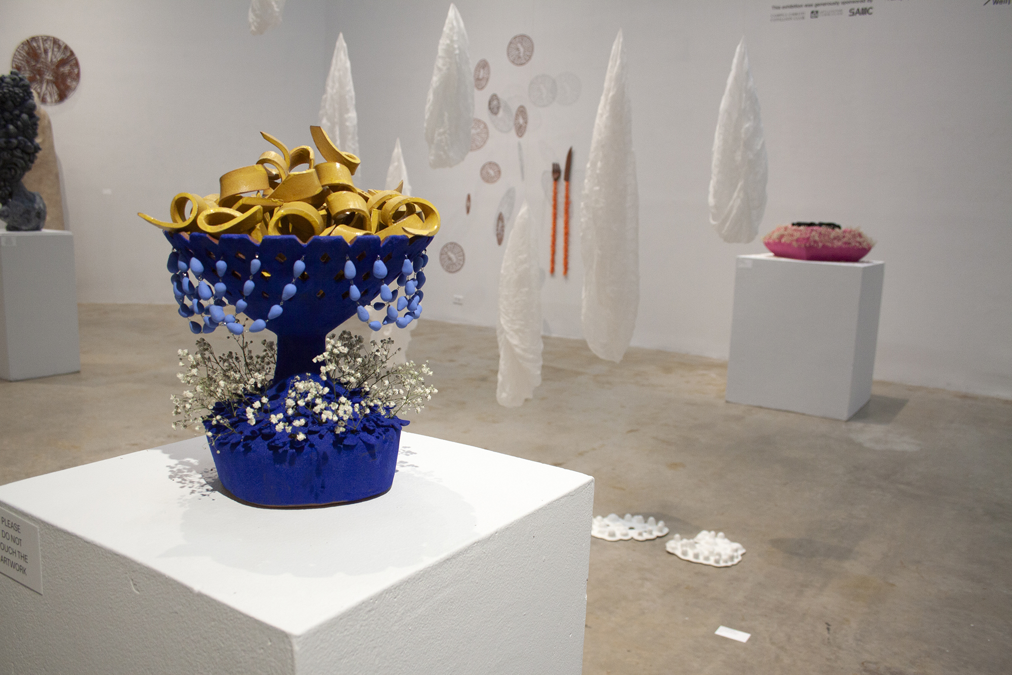 Exhibition installation of ceramic sculpture