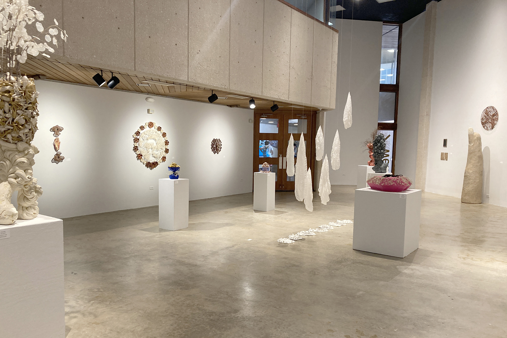 exhibition installation of ceramic sculpture