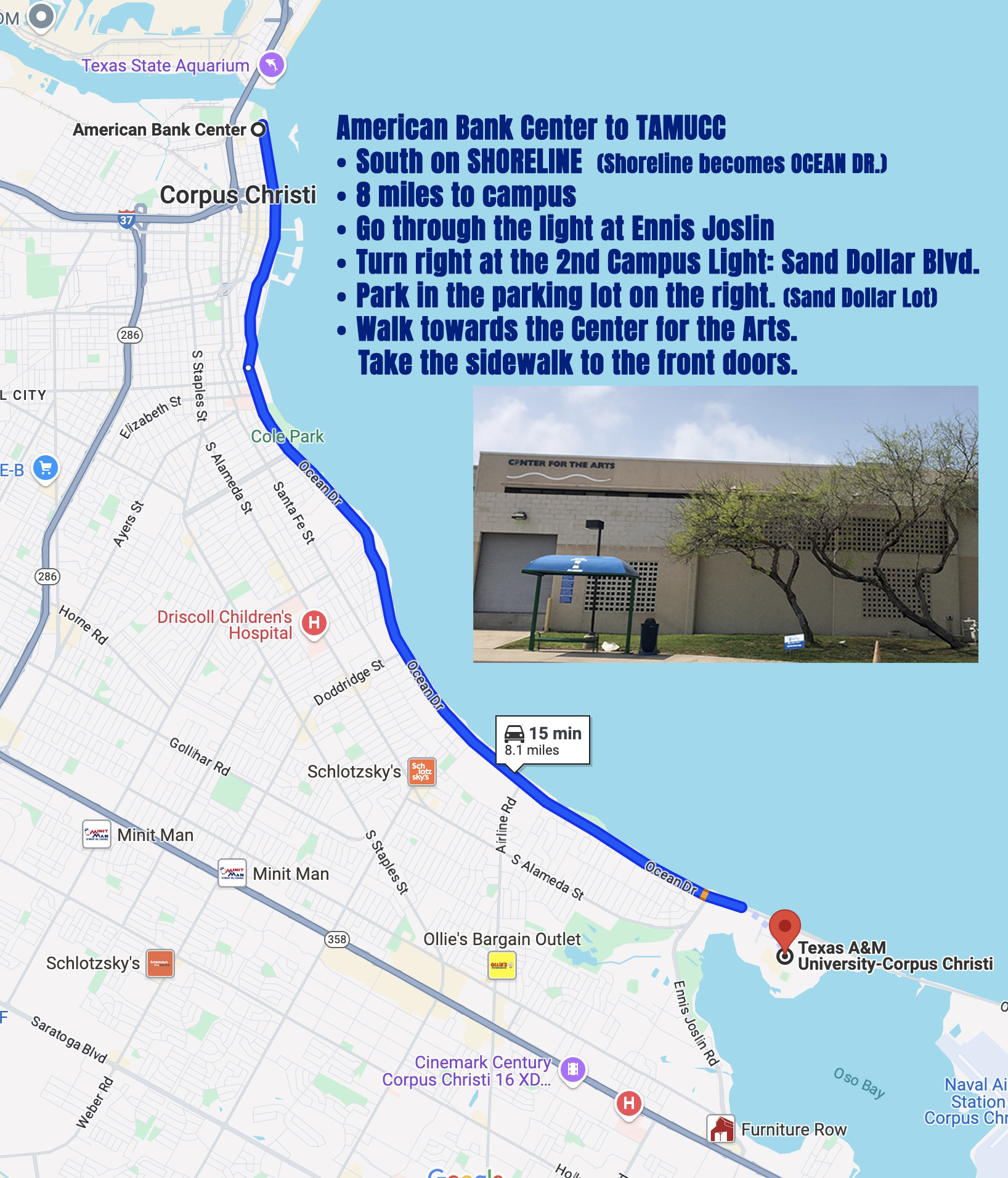 Map to TAMUCC