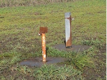 Monitoring wells at Hazel Bazemore Park